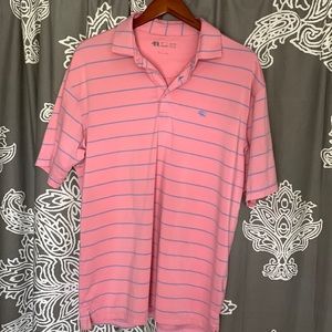 Onward reserve light pink and light blue stripe polo large